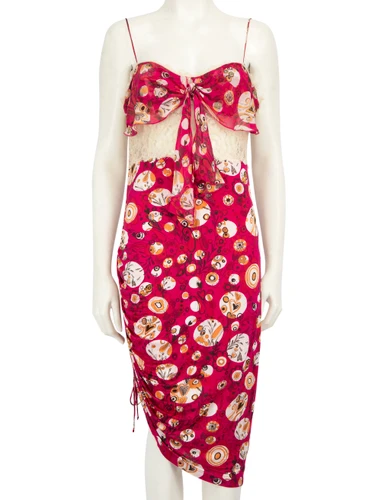 Emanuel Ungaro Pink Floral Patterned Midi Dress