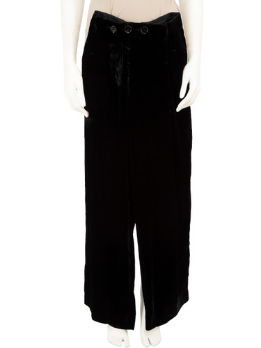 Burberry Black Wide Leg Velvet Trousers Burberry Black Wide Leg Velvet Trousers