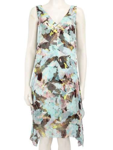 Erdem Floral Abstract Print Knee Length Dress