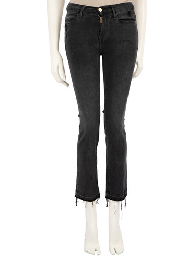 FRAME Black Denim Straight Leg Jeans
