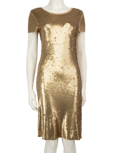 Michael Kors Gold Sequin Knee Length Dress