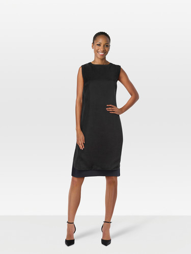 Joseph Black Silk Sleeveless Overlay Dress