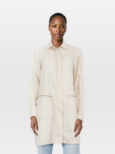 Stella McCartney Ecru Snap Button Long Jacket