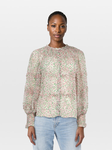 Alice + Olivia Floral Printed Sheer Blouse
