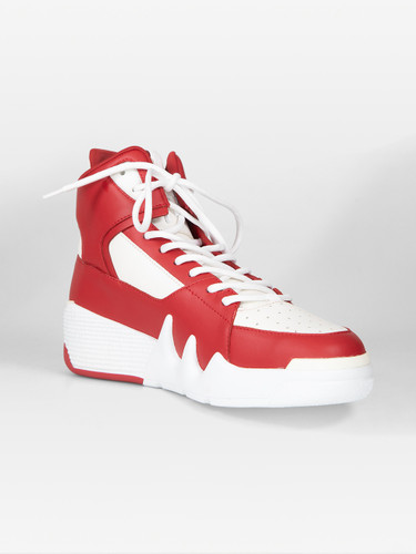 Giuseppe Zanotti Red & White Leather Talon Trainers