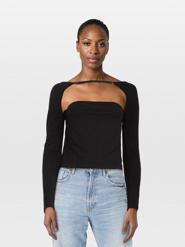 Jacquemus Black Long Sleeve Backless Top