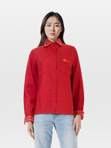Dior Red Check Collar Long Sleeve Shirt