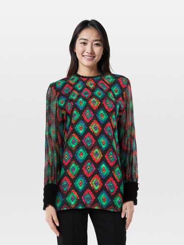 Akris Silk Patterned Top Akris Silk Patterned Top