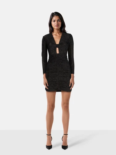 ba&sh Black Ruched Sparkly Dress