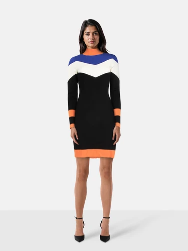 Karen Millen Panelled Knit Mini Dress