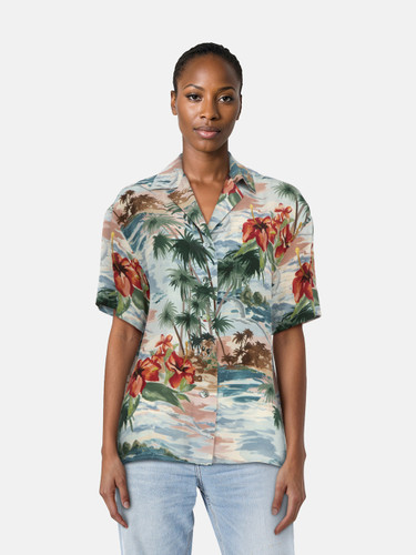 Valentino Garavani Floral Pattern Silk Short Sleeve Shirt