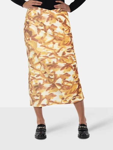 NANUSHKA Brown Abstract Midi Skirt