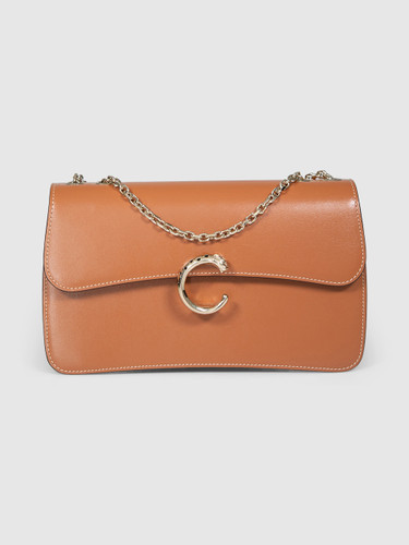 Cartier Brown Leather Panthère De Cartier Chain Bag