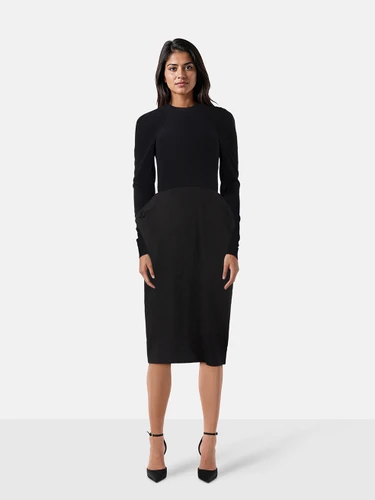 Tom Ford SS18 Black Long Sleeve Midi Dress