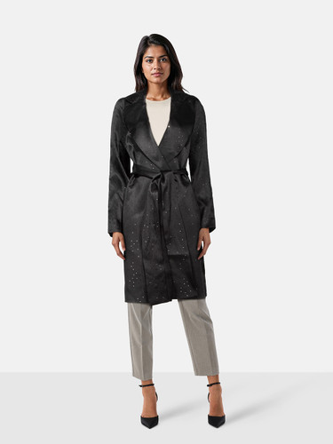 St. John Black Silk Metallic Pattern Jacket St. John Black Silk Metallic Pattern Jacket