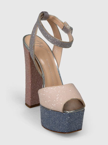 Giuseppe Zanotti Pink & Blue Glitter Platform Heels Giuseppe Zanotti Pink & Blue Glitter Platform Heels