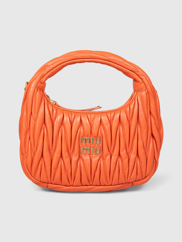 Miu Miu Orange Wander Matelassé Nappa Hobo Bag