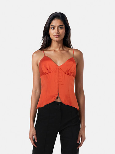 Reformation Orange Silk Tank Top Reformation Orange Silk Tank Top