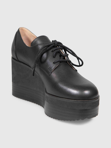 Jil Sander Black Leather Platform Oxford Shoes Jil Sander Black Leather Platform Oxford Shoes