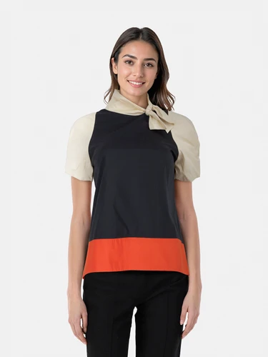 BCBG Max Azria Tri Colour Short Sleeve Blouse BCBG Max Azria Tri Colour Short Sleeve Blouse