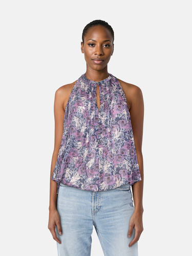 Isabel Marant Purple Floral Sleeveless Blouse