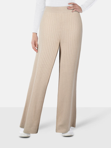 Loro Piana Beige Cashmere Knit Wide Leg Trousers Loro Piana Beige Cashmere Knit Wide Leg Trousers