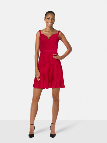 Self-Portrait Red Chiffon Mini Dress Self-Portrait Red Chiffon Mini Dress