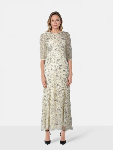 Self-Portrait Champagne Sequinned Maxi Dress Self-Portrait Champagne Sequinned Maxi Dress