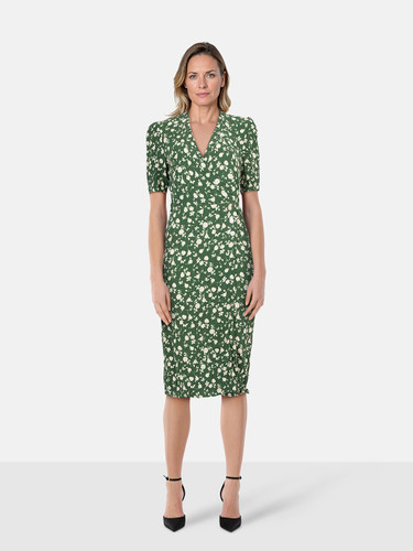 Rouje Green Floral Midi Dress Rouje Green Floral Midi Dress