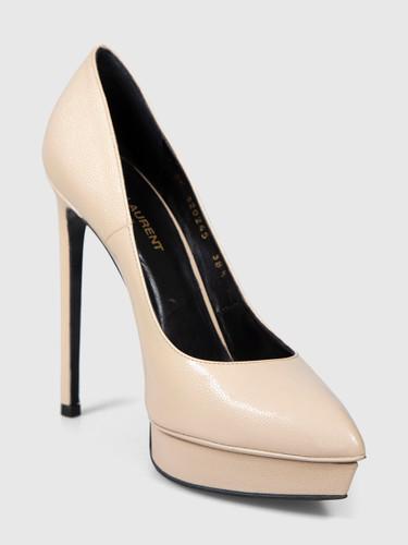 Saint Laurent Beige Leather Janis Pumps