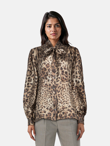 Dolce & Gabbana Metallic Leopard Print Blouse Dolce & Gabbana Metallic Leopard Print Blouse