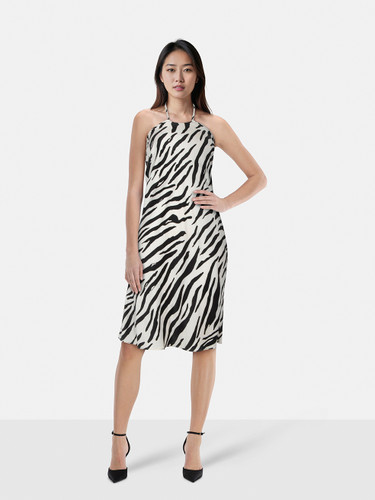 Christopher Esber Zebra Print Silk Dress