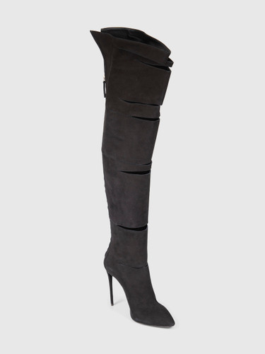 Giuseppe Zanotti Black Suede Cut Out Boots