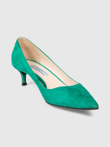 Prada Green Suede Low Heel Pumps Prada Green Suede Low Heel Pumps