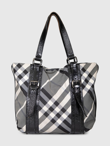 Burberry Grey Nova Check Tote Bag