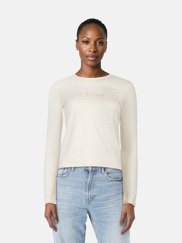 Chloé Ecru Buttoned Long Sleeve Top