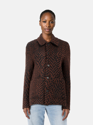 Loewe Brown & Black Wool Herringbone Jacket