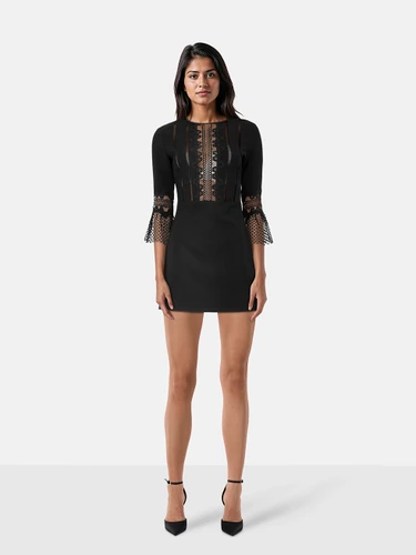 Self-Portrait Black Bell Sleeve Shift Dress