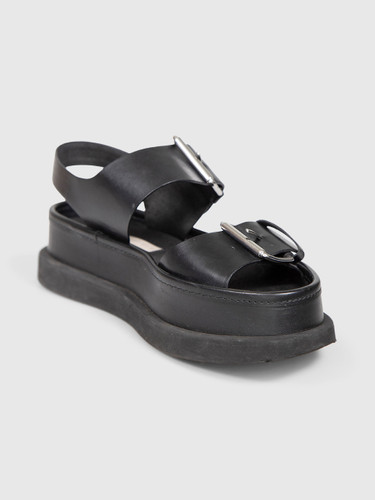 Stella McCartney Black Vegan Leather Buckle Sandals