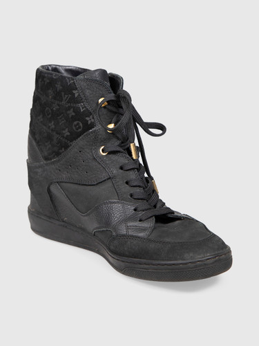 Louis Vuitton Black Leather Cliff Wedge Trainers Louis Vuitton Black Leather Cliff Wedge Trainers