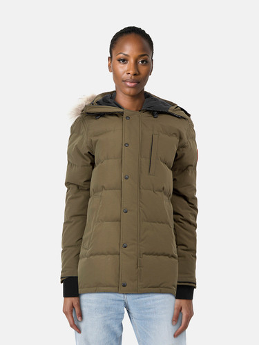 Canada Goose Khaki Coyote Fur Trim Puffer Coat