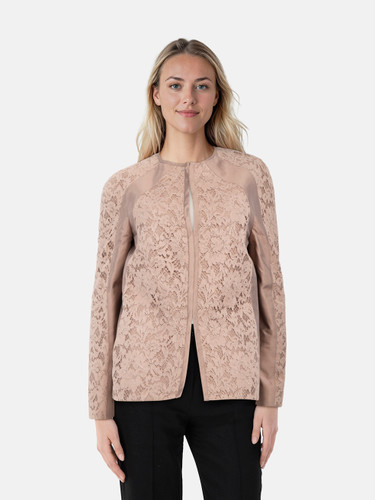 Valentino Garavani Purple Lace Panelled Blazer