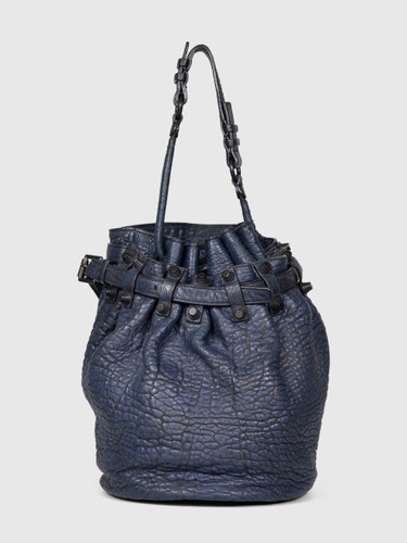 Alexander Wang Navy Leather Diego Bucket Bag