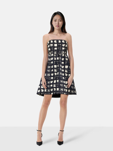 Alice + Olivia Patterned Strapless Dress