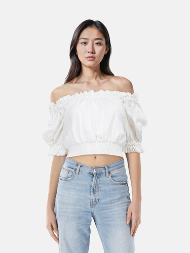Alice + Olivia White Off Shoulder Top