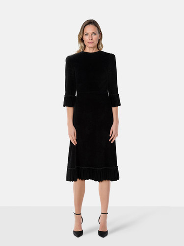 The Vampire's Wife Black Corduroy Midi Dress