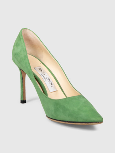Jimmy Choo Green Suede Pumps