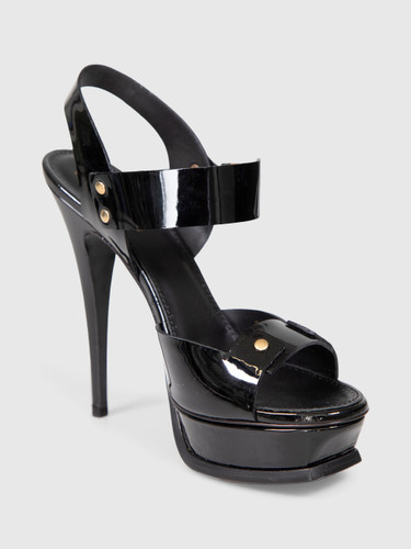 Saint Laurent Black Patent Platform Heels