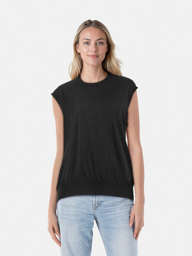 The Row Black Cashmere Vest Top