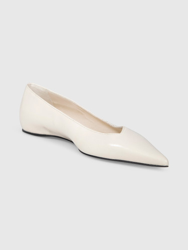 Totême Ecru Patent Leather Flats